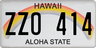 HI license plate ZZO414