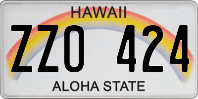 HI license plate ZZO424