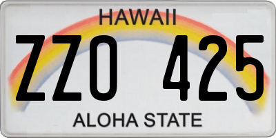 HI license plate ZZO425