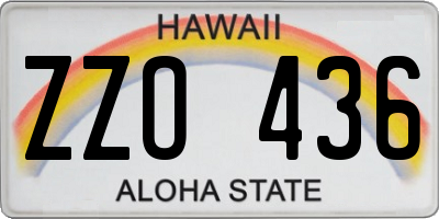 HI license plate ZZO436