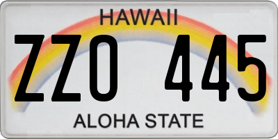 HI license plate ZZO445
