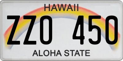 HI license plate ZZO450