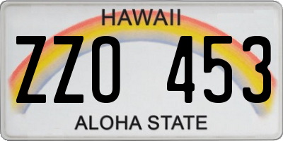HI license plate ZZO453