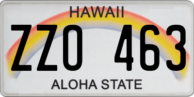 HI license plate ZZO463