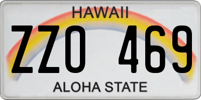 HI license plate ZZO469