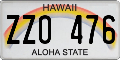 HI license plate ZZO476