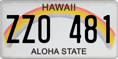 HI license plate ZZO481