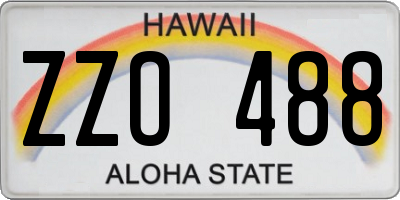 HI license plate ZZO488