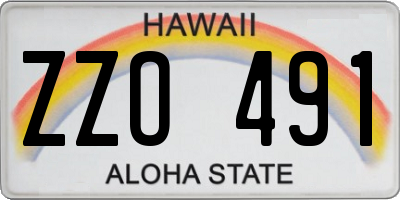 HI license plate ZZO491