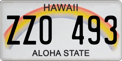 HI license plate ZZO493