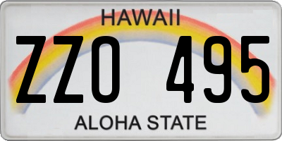 HI license plate ZZO495