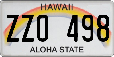 HI license plate ZZO498