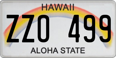 HI license plate ZZO499