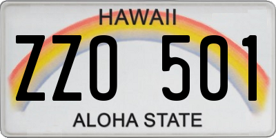 HI license plate ZZO501