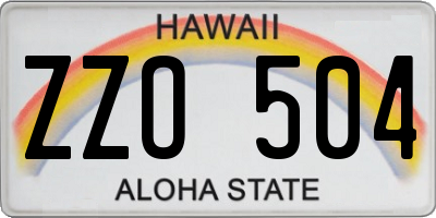 HI license plate ZZO504
