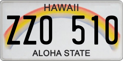 HI license plate ZZO510