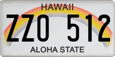 HI license plate ZZO512