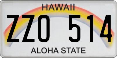 HI license plate ZZO514