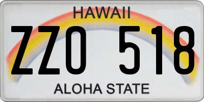 HI license plate ZZO518