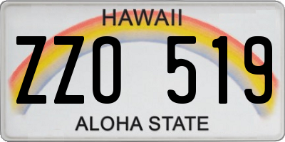 HI license plate ZZO519