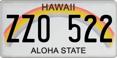 HI license plate ZZO522
