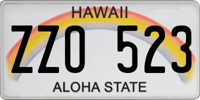 HI license plate ZZO523