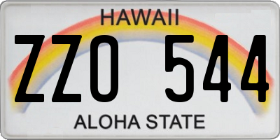 HI license plate ZZO544