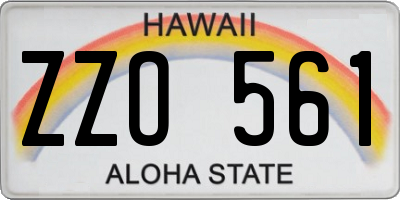 HI license plate ZZO561