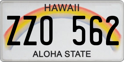 HI license plate ZZO562