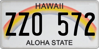 HI license plate ZZO572