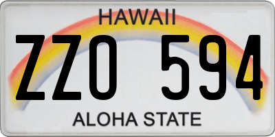 HI license plate ZZO594