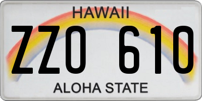 HI license plate ZZO610