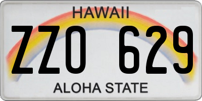 HI license plate ZZO629