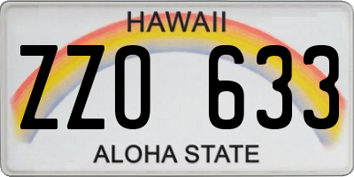 HI license plate ZZO633