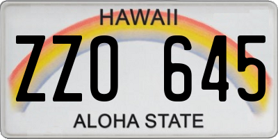 HI license plate ZZO645