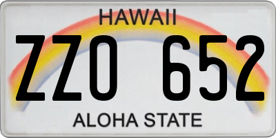 HI license plate ZZO652