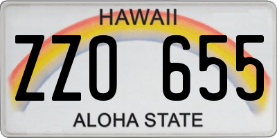 HI license plate ZZO655