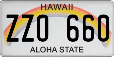 HI license plate ZZO660