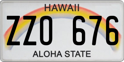 HI license plate ZZO676