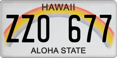 HI license plate ZZO677