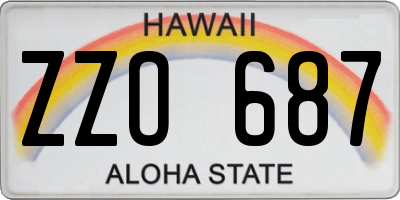 HI license plate ZZO687