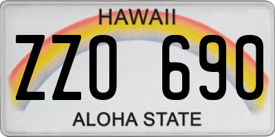 HI license plate ZZO690