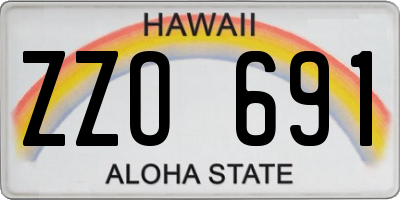 HI license plate ZZO691