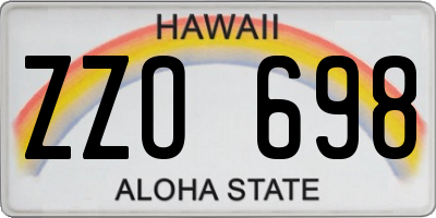 HI license plate ZZO698
