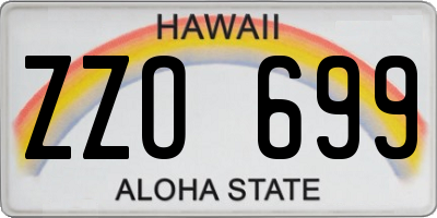 HI license plate ZZO699