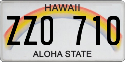 HI license plate ZZO710