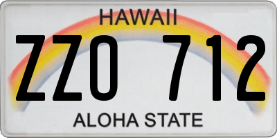 HI license plate ZZO712