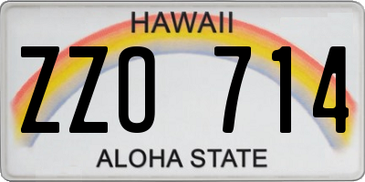 HI license plate ZZO714