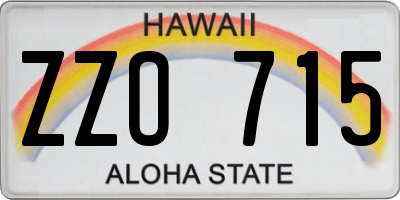 HI license plate ZZO715