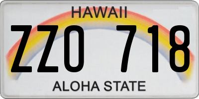 HI license plate ZZO718